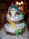 	owl themed diaper cake